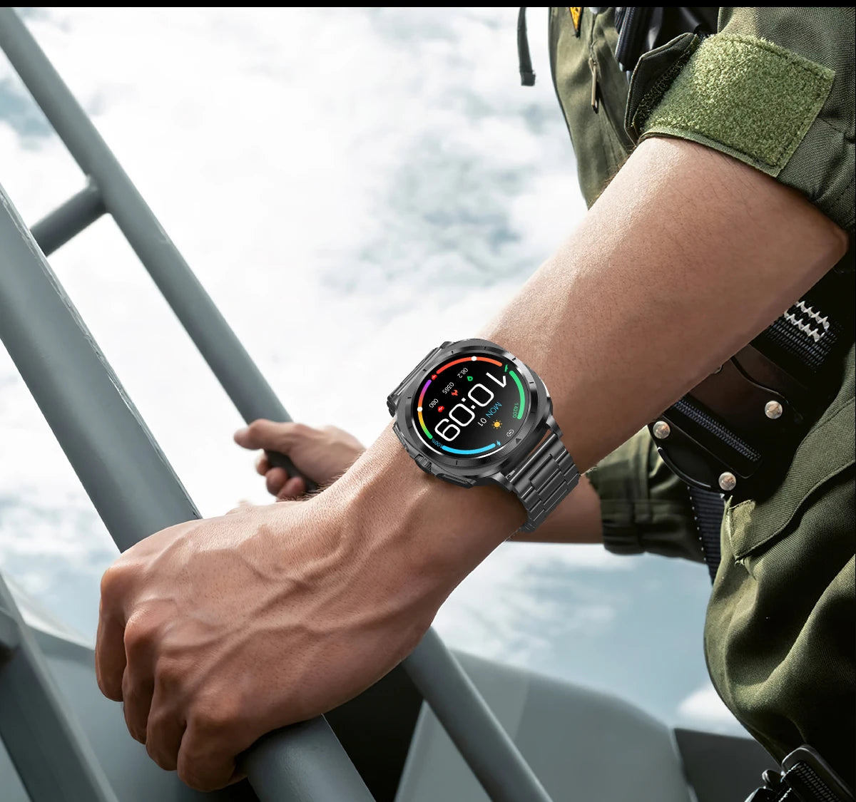 Montre Connectée Santé ECG Laser 2025 — Tension Artérielle, Acide Urique, NFC, Appels
