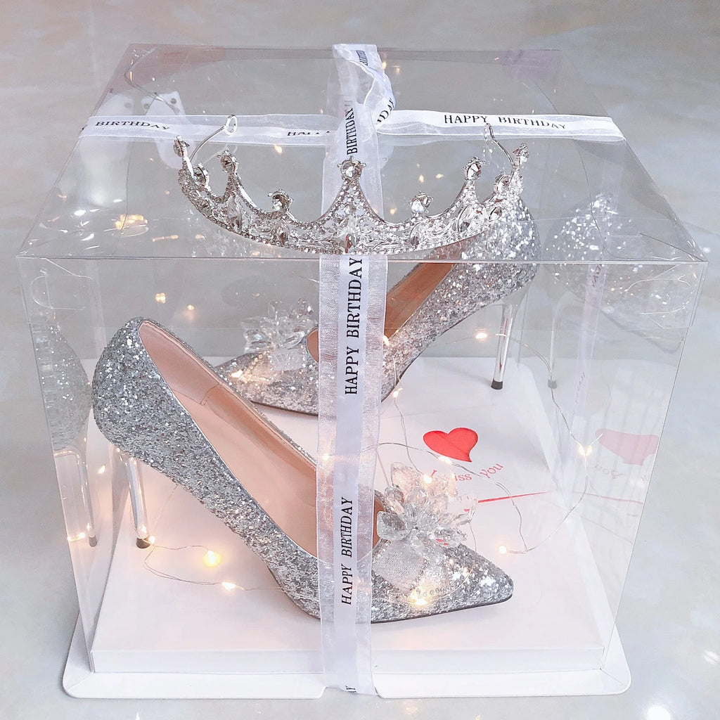 Escarpins Fille Strass Talon Haut Princesse — Noeud Doux, Stiletto, Cadeau Anniversaire