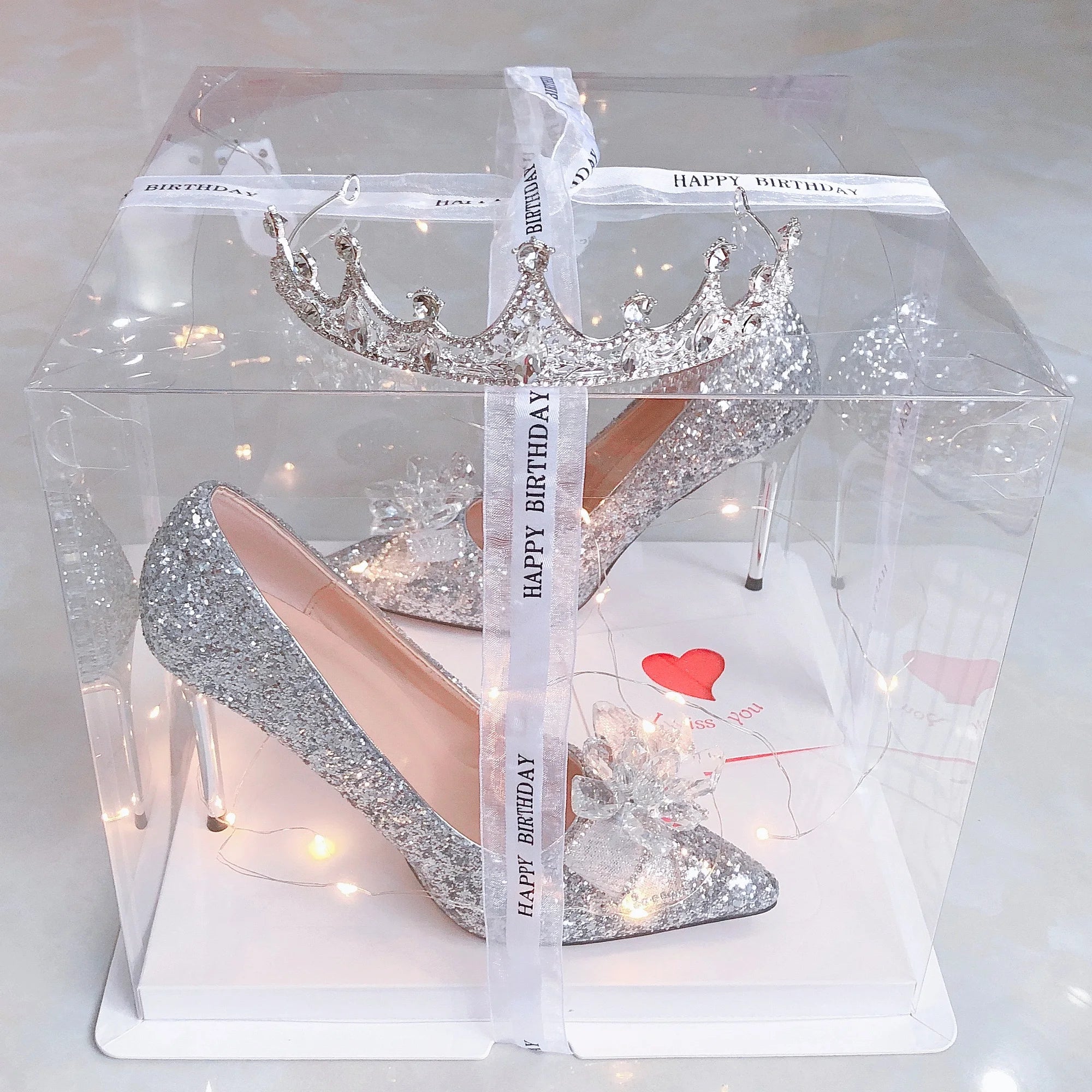 Escarpins Fille Strass Talon Haut Princesse — Noeud Doux, Stiletto, Cadeau Anniversaire