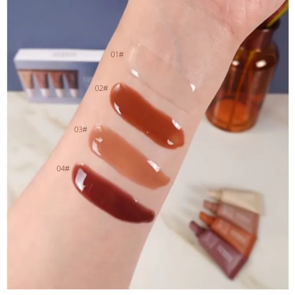 Set 4 Gloss Lèvres Mat Liquide Waterproof Coréen — Cadeau Saint-Valentin