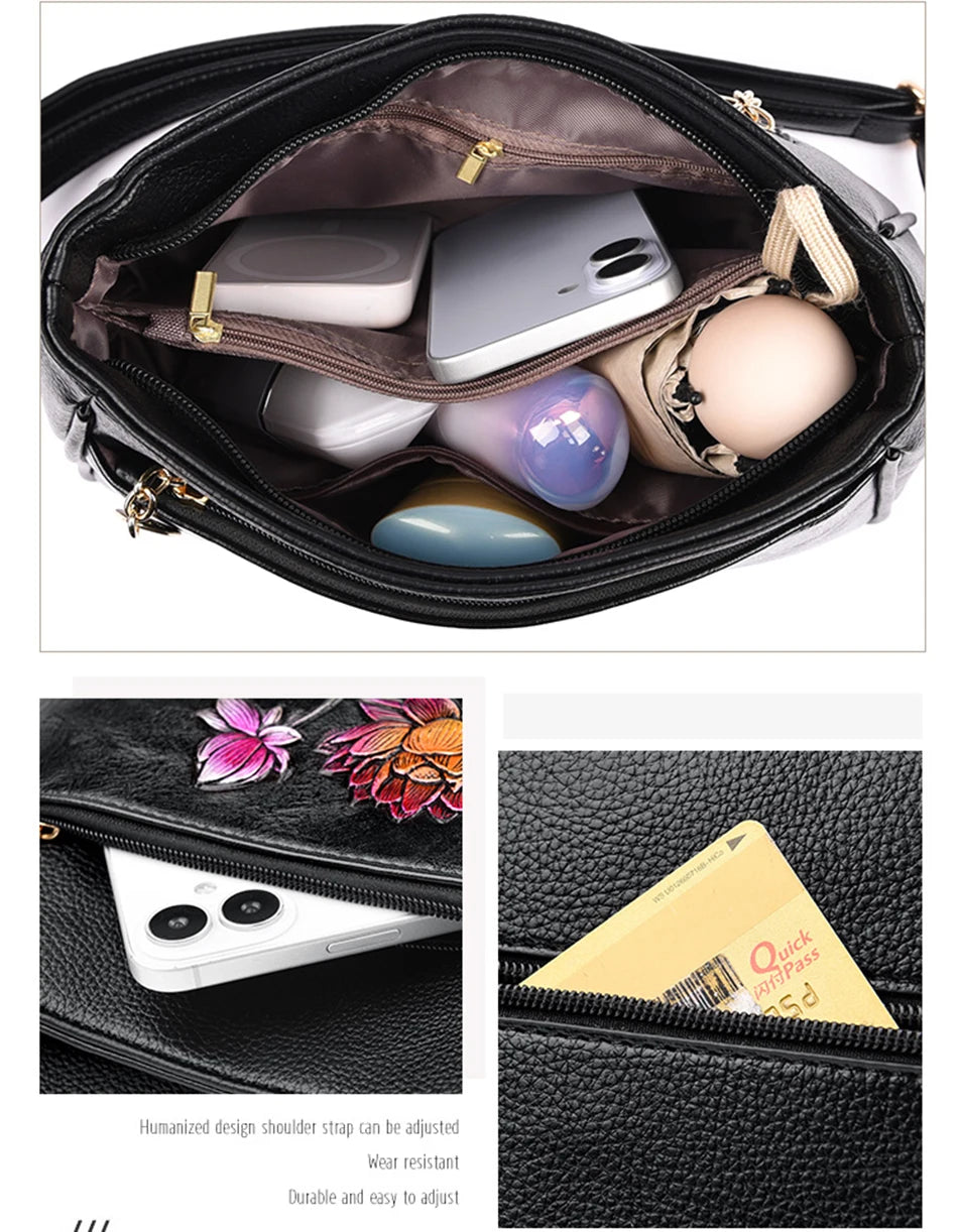 Sac À Main Femme Luxe Cuir Souple — Bandoulière Épaule, Messenger Bag 2025