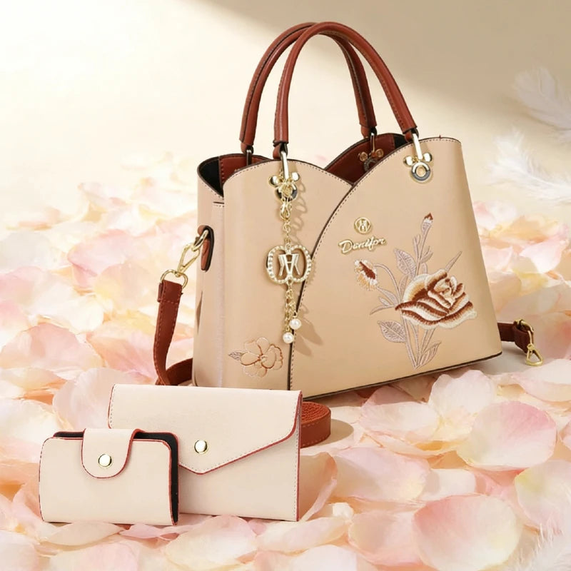 Sac Tote Bag Brodé Œillet – Cadeau Fête des Mères & Anniversaire Maman