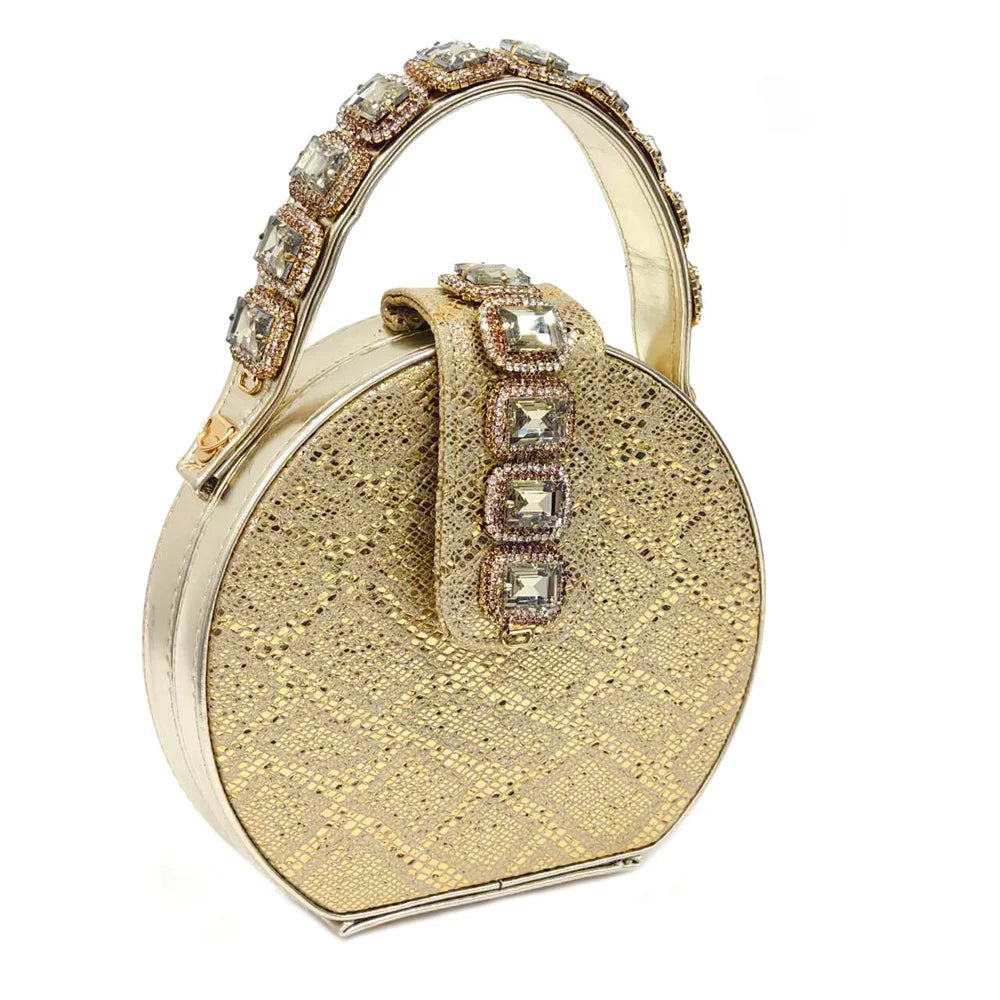 Ensemble Chaussures & Sac Femme Venus Chan Vert Strass — Talon Haut, Soirée Luxe