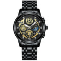 Montre Homme BINBOND Luxe Quartz — Acier Inoxydable, Lumineux, Étanche 30M, Business