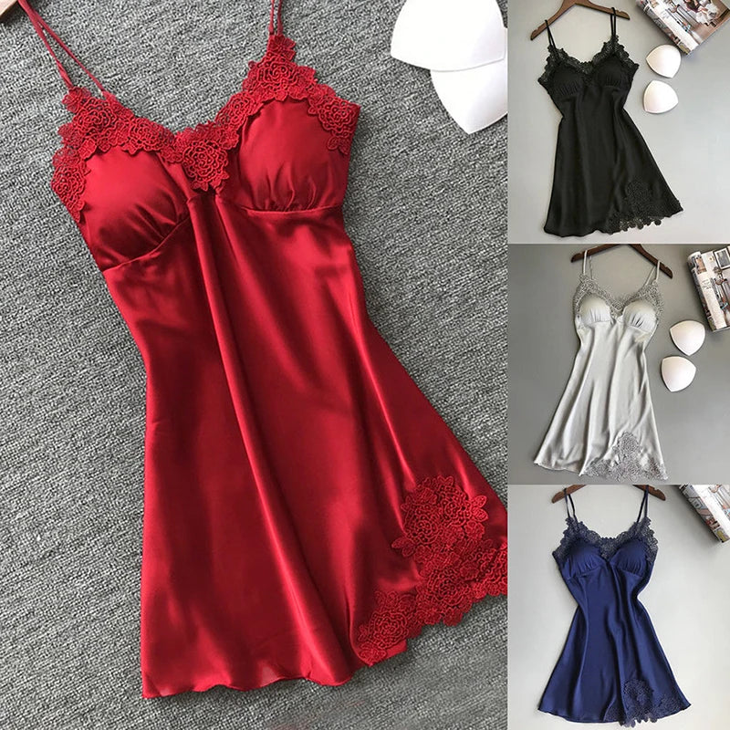 Nuisette Femme Soie Glacée Halter Printemps Été — Bretelles, Sexy, Lounge Maison