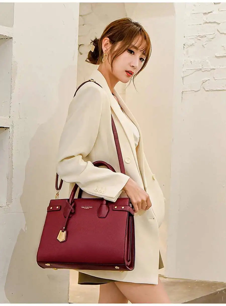 Sac à Main Femme Cuir PU — Satchel Élégant Grande Marque, Bandoulière Épaule