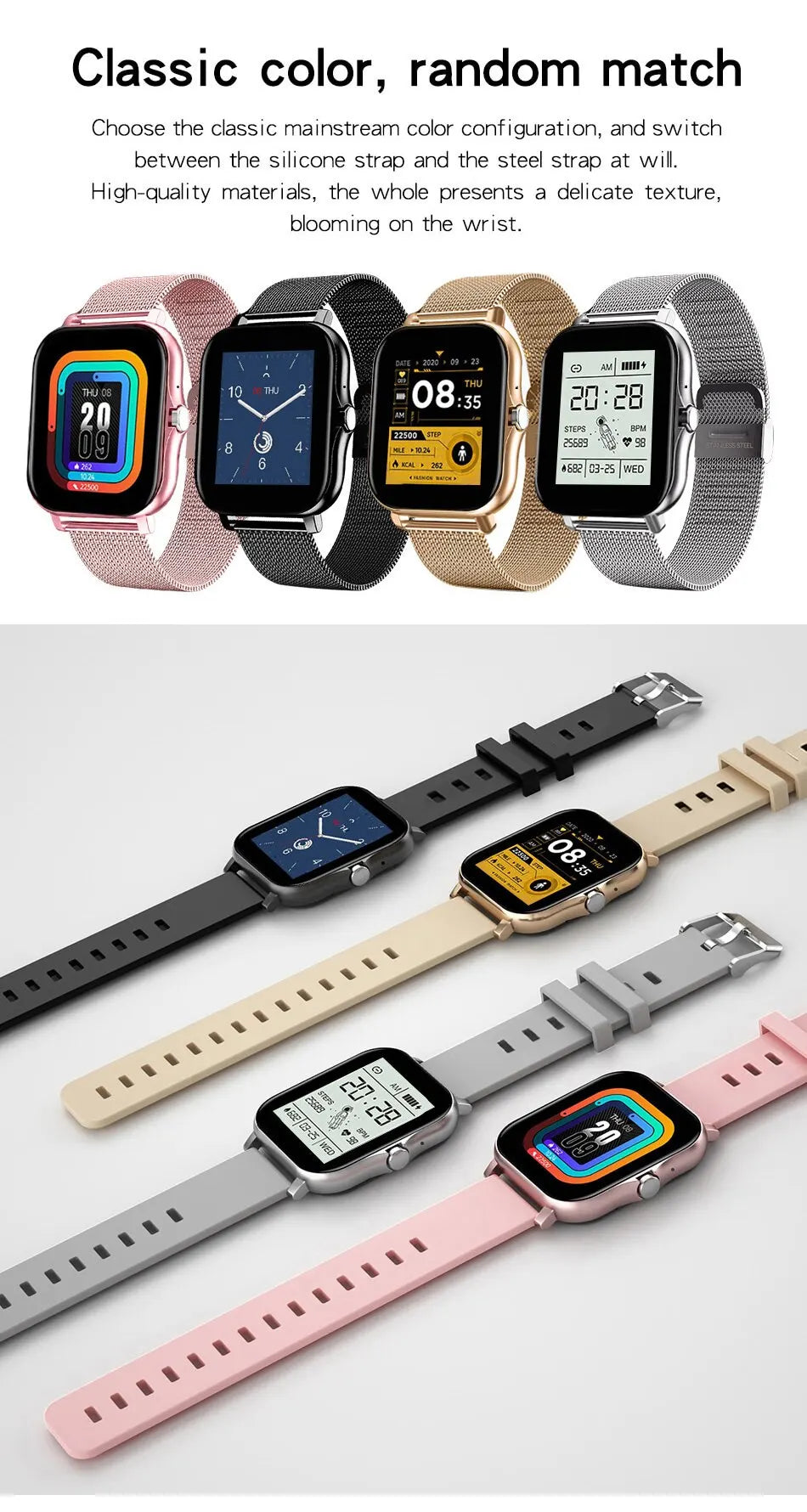Montre Connectée GPS Sport Homme Femme — Écran Tactile, Appels Bluetooth, Smartwatch 2025