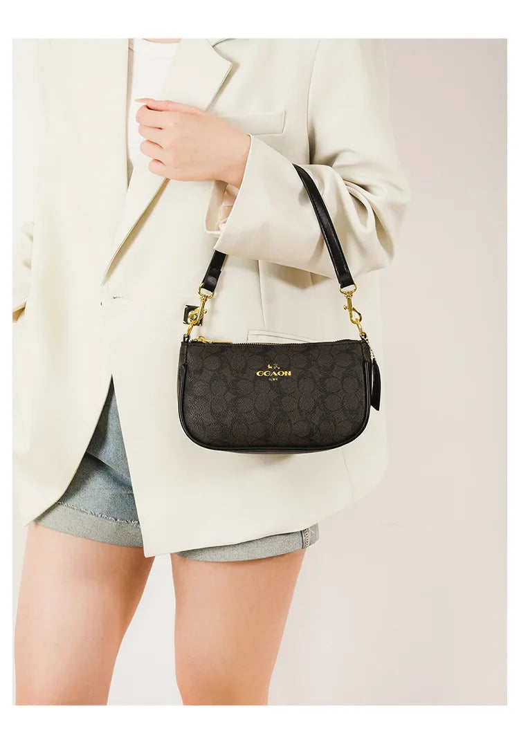 Sac le plus vendu rétro avec logo GGAQN de style classique, sac à bandoulière polyvalent et élégant. Taille : 22*7*1