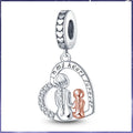 Charm Pendentif Argent 925 Fête des Mères — Perle DIY Bracelet Femme, Cadeau Original