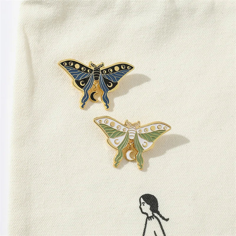 Broche Papillon & Phalène — Insecte Animal, Pin's Badge Revers, Bijou Fantaisie