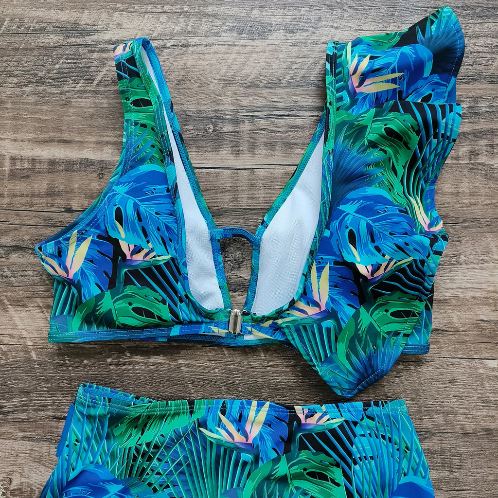 Bikini Taille Haute Bandage Floral 2026 — Volanté, Push Up, Bretelles Brésilien