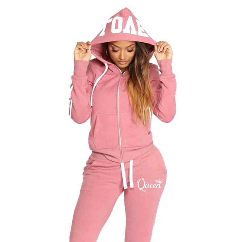 Ensemble Jogging Femme 2 Pièces — Sweat Zippé & Pantalon Sport