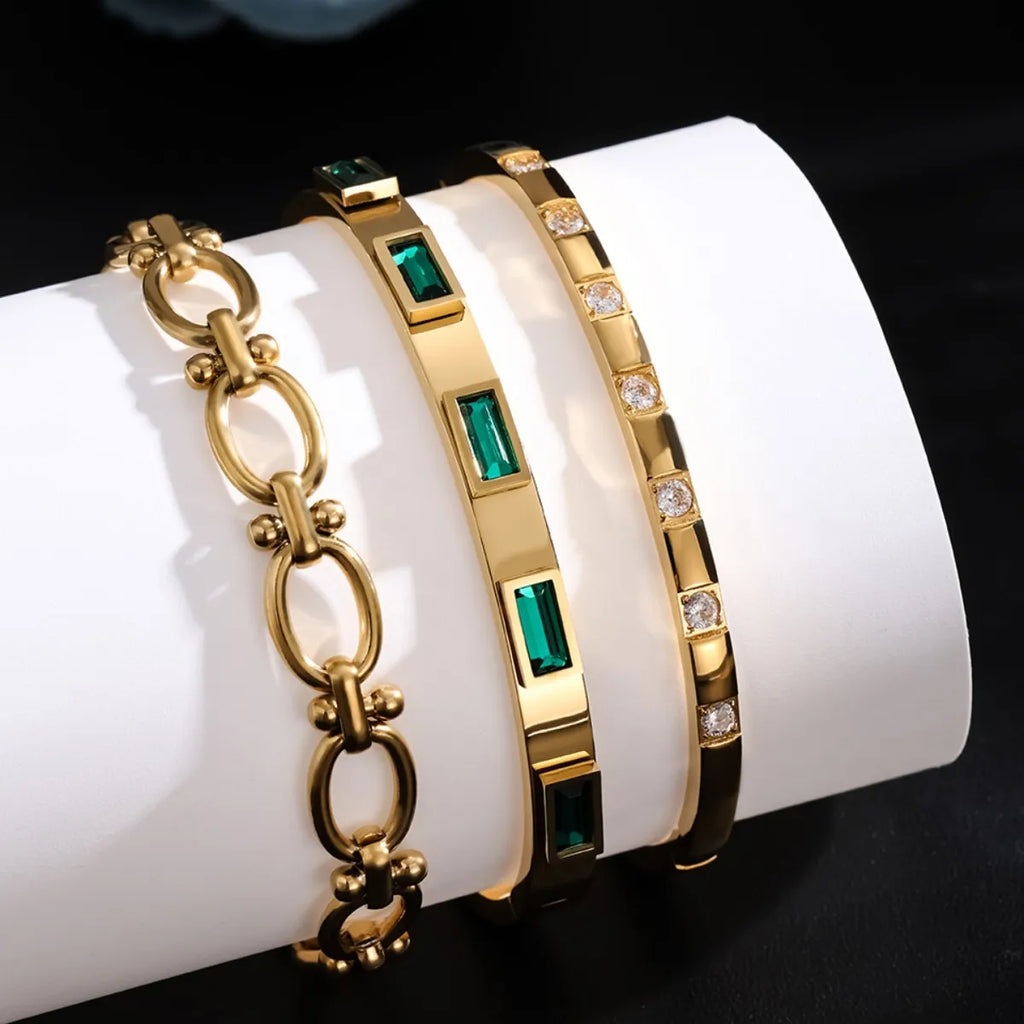 ZAKOL Bracelet Femme Zircon Or 18K Acier — Imperméable, Cadeau Bijou Mode