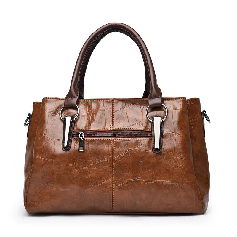 Sac à Main Femme Cuir PU — Tote Bandoulière Messenger, Grande Capacité