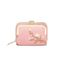 Portefeuille Court Femme Cuir PU Floral — Grande Capacité, Porte-Monnaie & Cartes