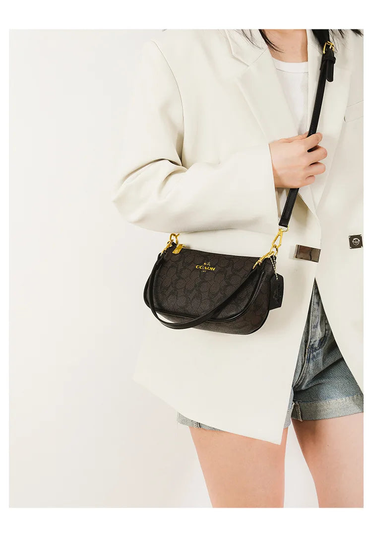Sac le plus vendu rétro avec logo GGAQN de style classique, sac à bandoulière polyvalent et élégant. Taille : 22*7*1