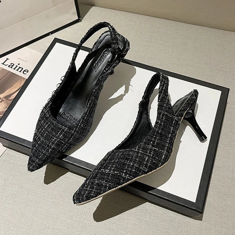 Escarpins Slingback Femme Bout Pointu Bleu — Talon Fin, Soirée & Fête 2023