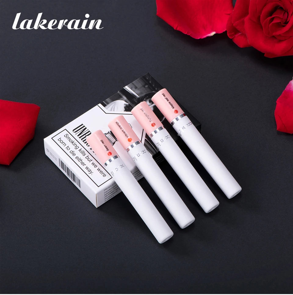 Kit Rouge à Lèvres Mat 4 Couleurs — Lip Gloss Waterproof, Longue Tenue, Teinte à Lèvres