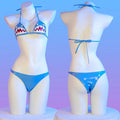 Bikini Imprimé Requin PU Cuir 2024 — Taille Basse, Maillot de Bain Sexy Femme