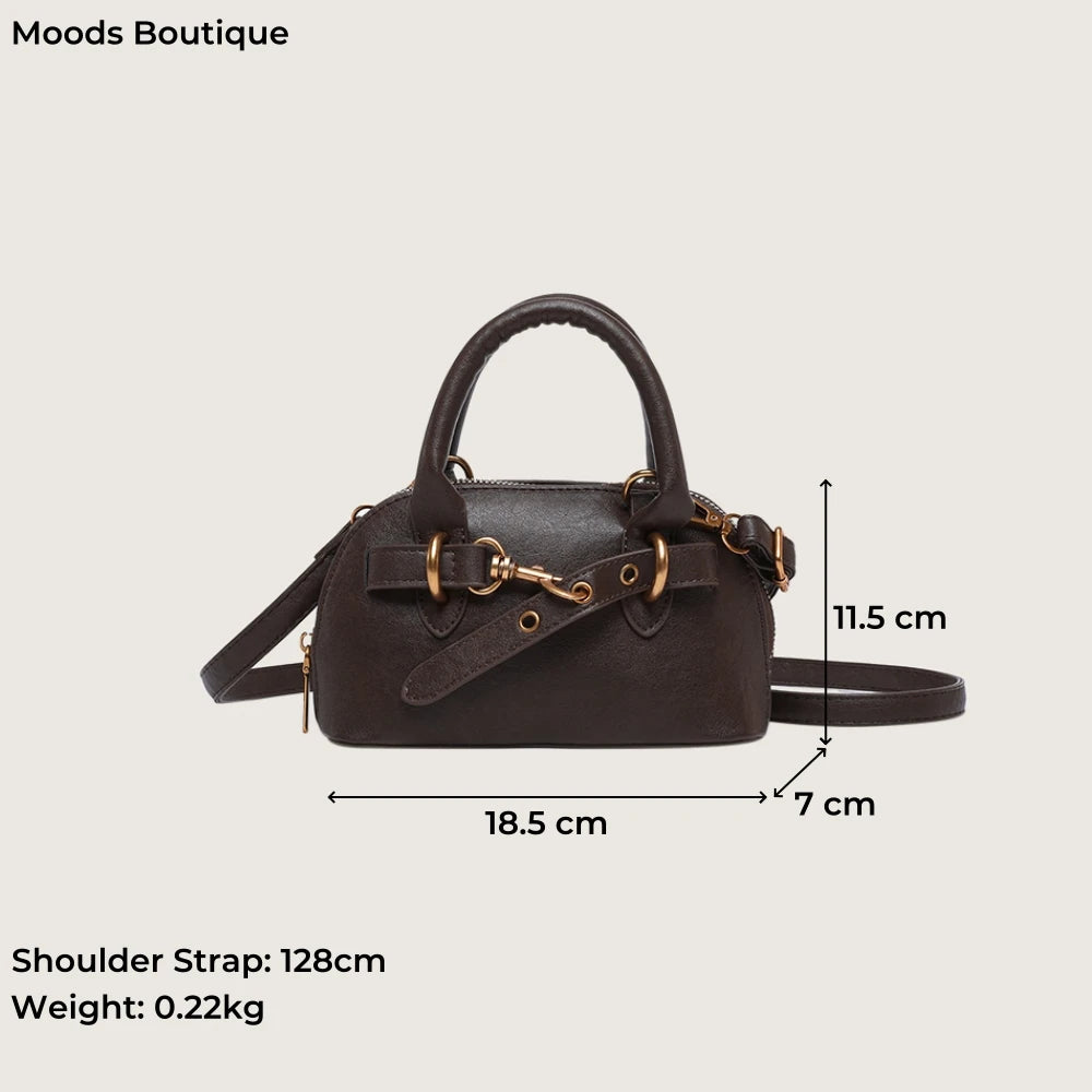 Mini Sac Coquille Femme Luxe — Boucle Ceinture, Petit Sac Épaule Bandoulière Designer