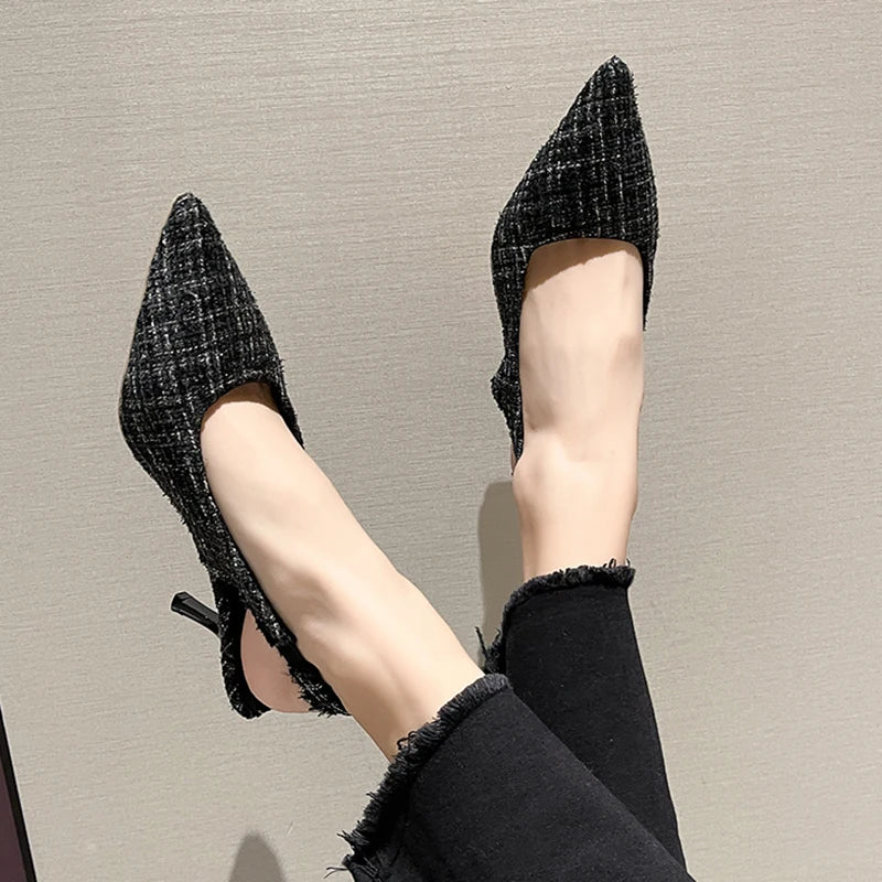 Escarpins Slingback Femme Bout Pointu Bleu — Talon Fin, Soirée & Fête 2023