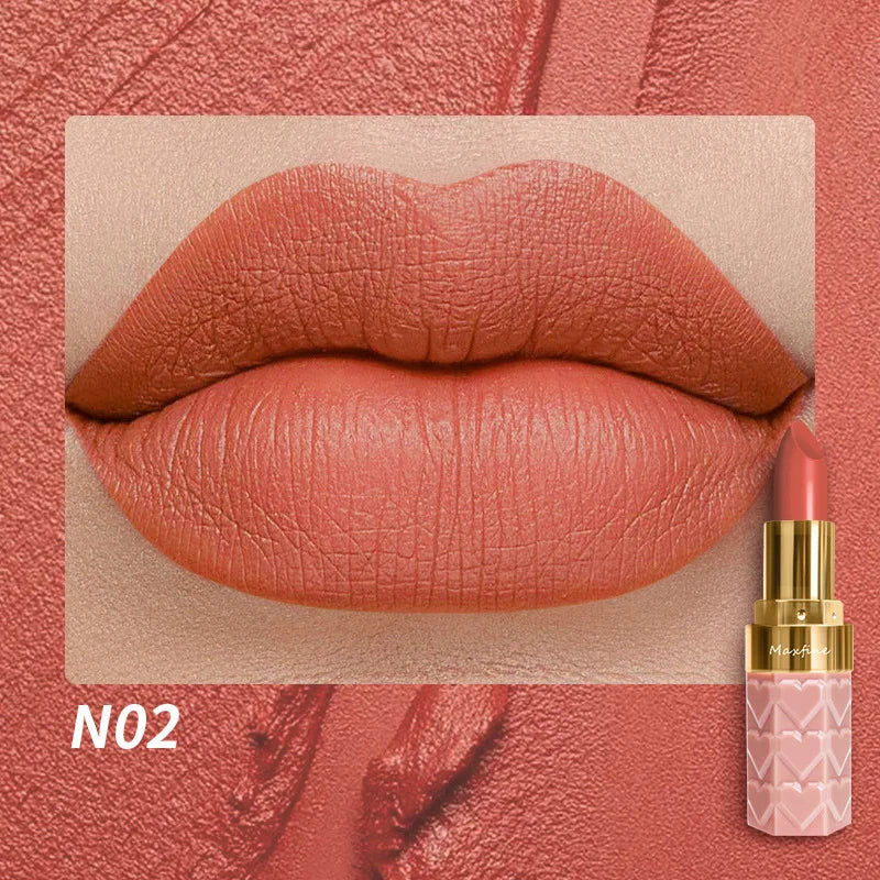 Rouge à Lèvres Mat Nude 4 Couleurs — Waterproof, Longue Tenue, Velours Sexy