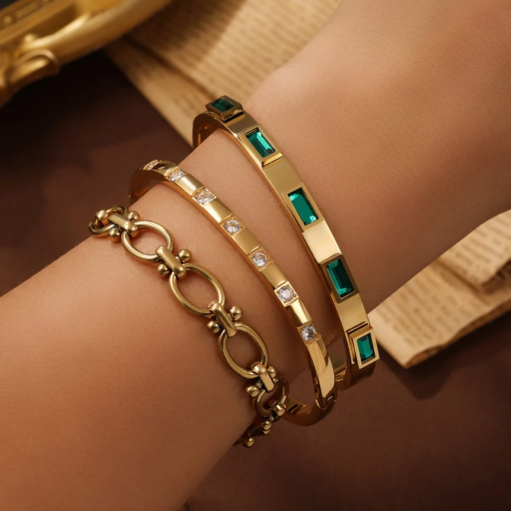 ZAKOL Bracelet Femme Zircon Or 18K Acier — Imperméable, Cadeau Bijou Mode