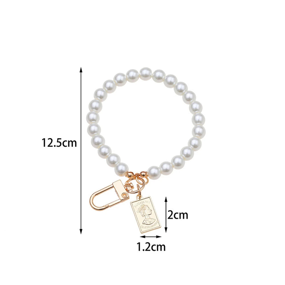 Porte-Clés Perle Simulée Femme — Pendentif Sac & Téléphone, Accessoire DIY