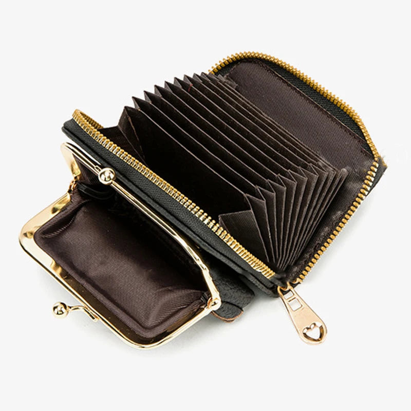 Portefeuille Court Femme Cuir PU Floral — Grande Capacité, Porte-Monnaie & Cartes