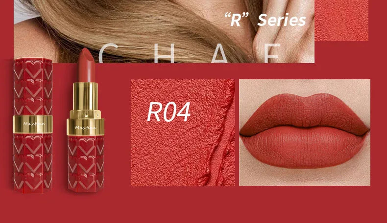 Rouge à Lèvres Mat Nude 4 Couleurs — Waterproof, Longue Tenue, Velours Sexy