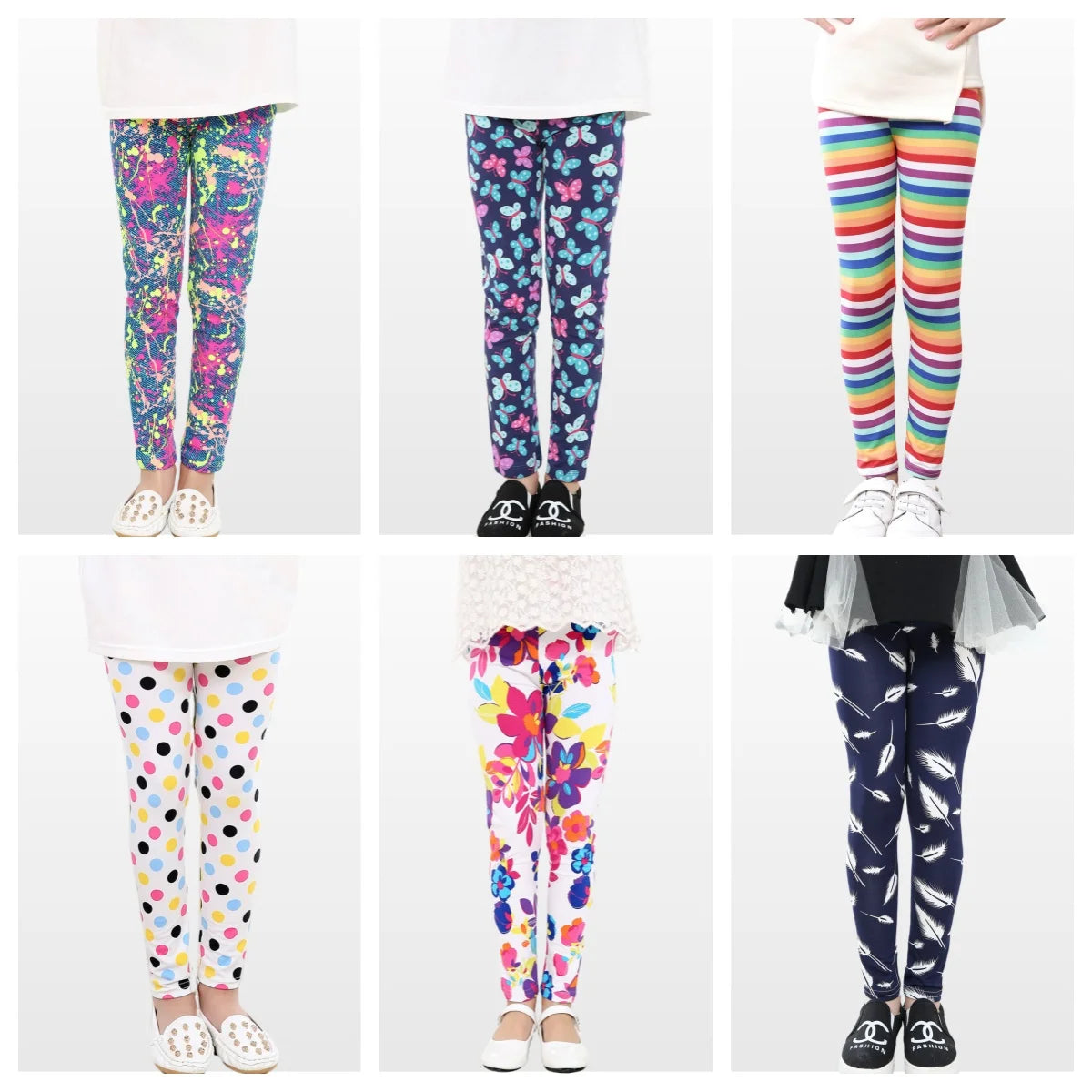 Legging Fille Imprimé Cartoon — Taille Élastique, Yoga Doux, Enfant & Bambin