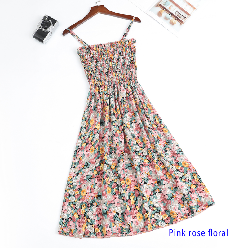 Robe Mini Femme Taille Haute Élastique — Bretelles, Sans Manches, Mousseline Été