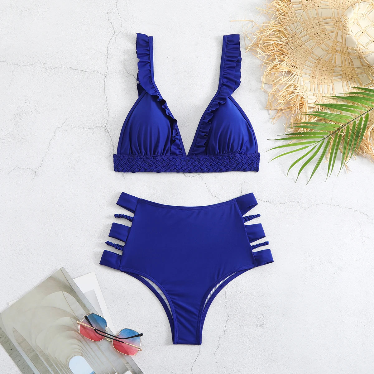 Bikini Taille Haute Bandage Floral 2026 — Volanté, Push Up, Bretelles Brésilien