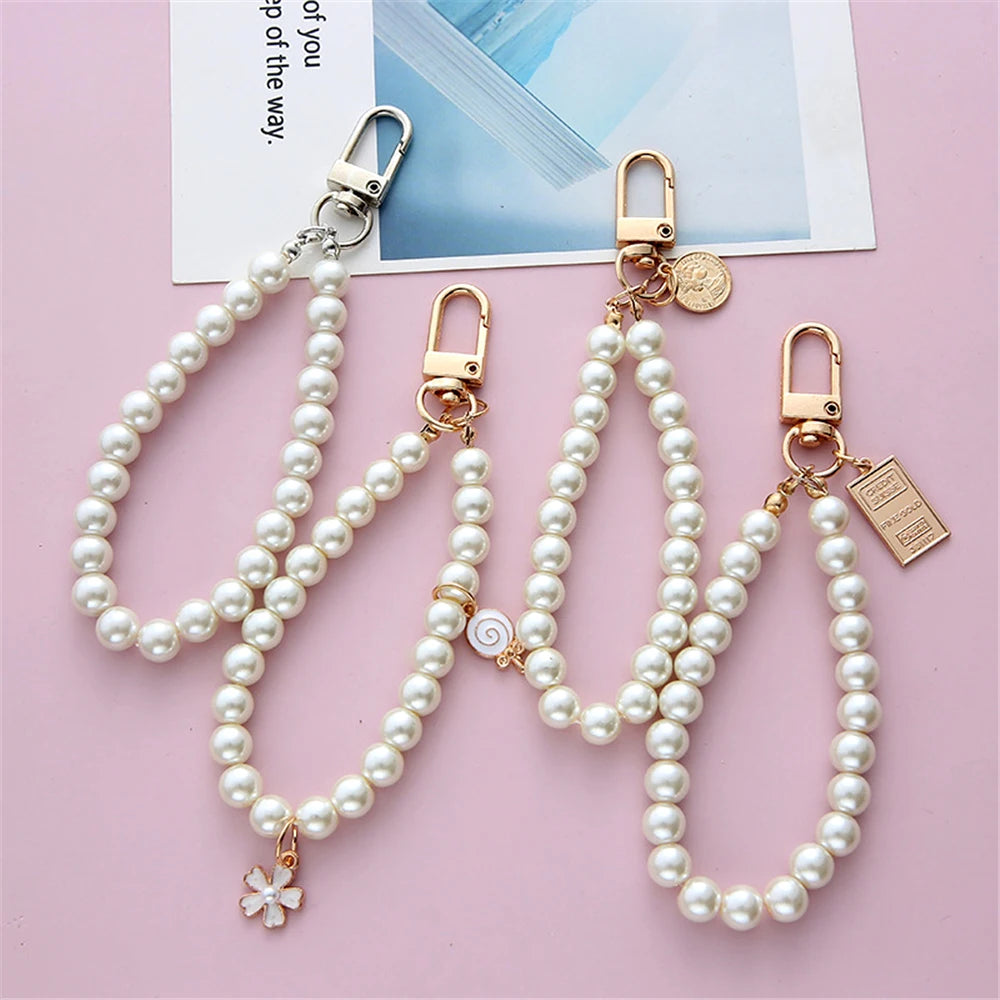 Porte-Clés Perle Simulée Femme — Pendentif Sac & Téléphone, Accessoire DIY