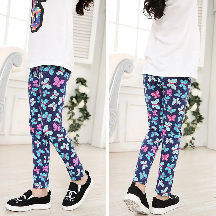 Legging Fille Imprimé Cartoon — Taille Élastique, Yoga Doux, Enfant & Bambin