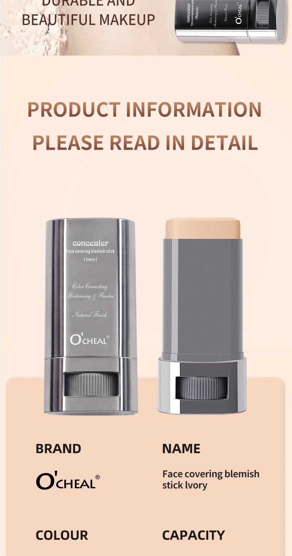 Stick Fond de Teint Contouring Magique Longue Tenue Léger — Correcteur Lumineux