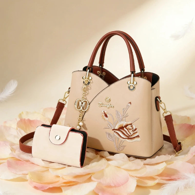 Sac Tote Bag Brodé Œillet – Cadeau Fête des Mères & Anniversaire Maman