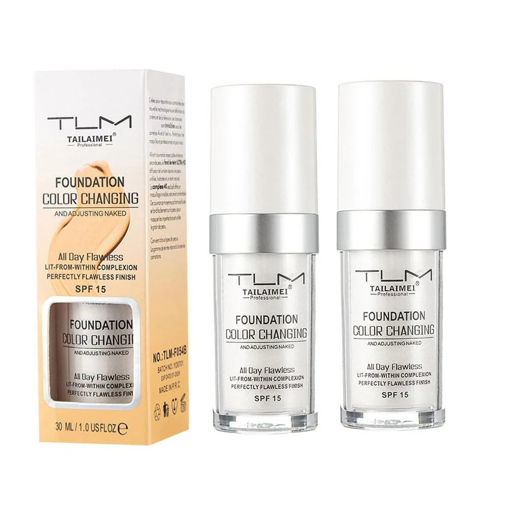 Fond de Teint Changeant de Couleur 1/2/3 Pièces Waterproof Hydratant