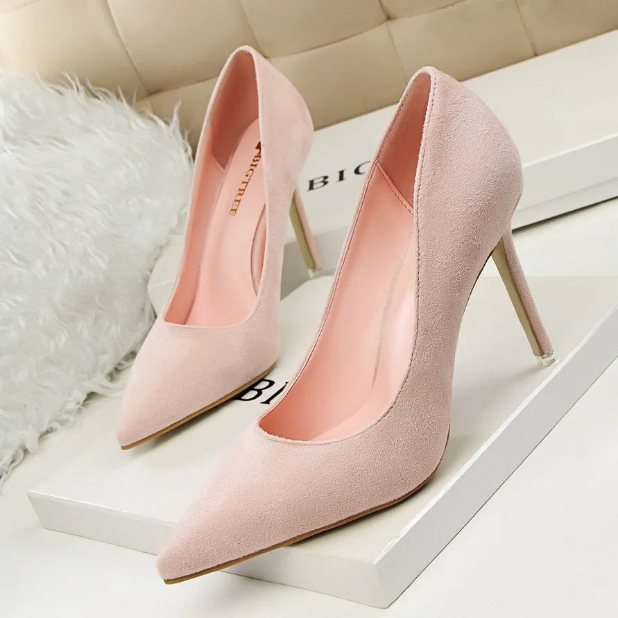 Escarpins Femme 9cm Jaune Bordeaux — Suède, Grande Taille, Mariage Prom