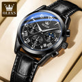 Montre Homme OLEVS 2871 Chronographe Phase de Lune — Étanche, Multifonction, Quartz Luxe