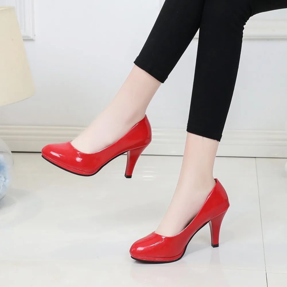 Escarpins Femme Talon Haut Mariage — Blanc, Noir, Rouge, Grande Taille 34-42