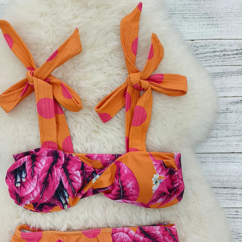 Bikini Taille Haute Bandage Floral 2026 — Volanté, Push Up, Bretelles Brésilien