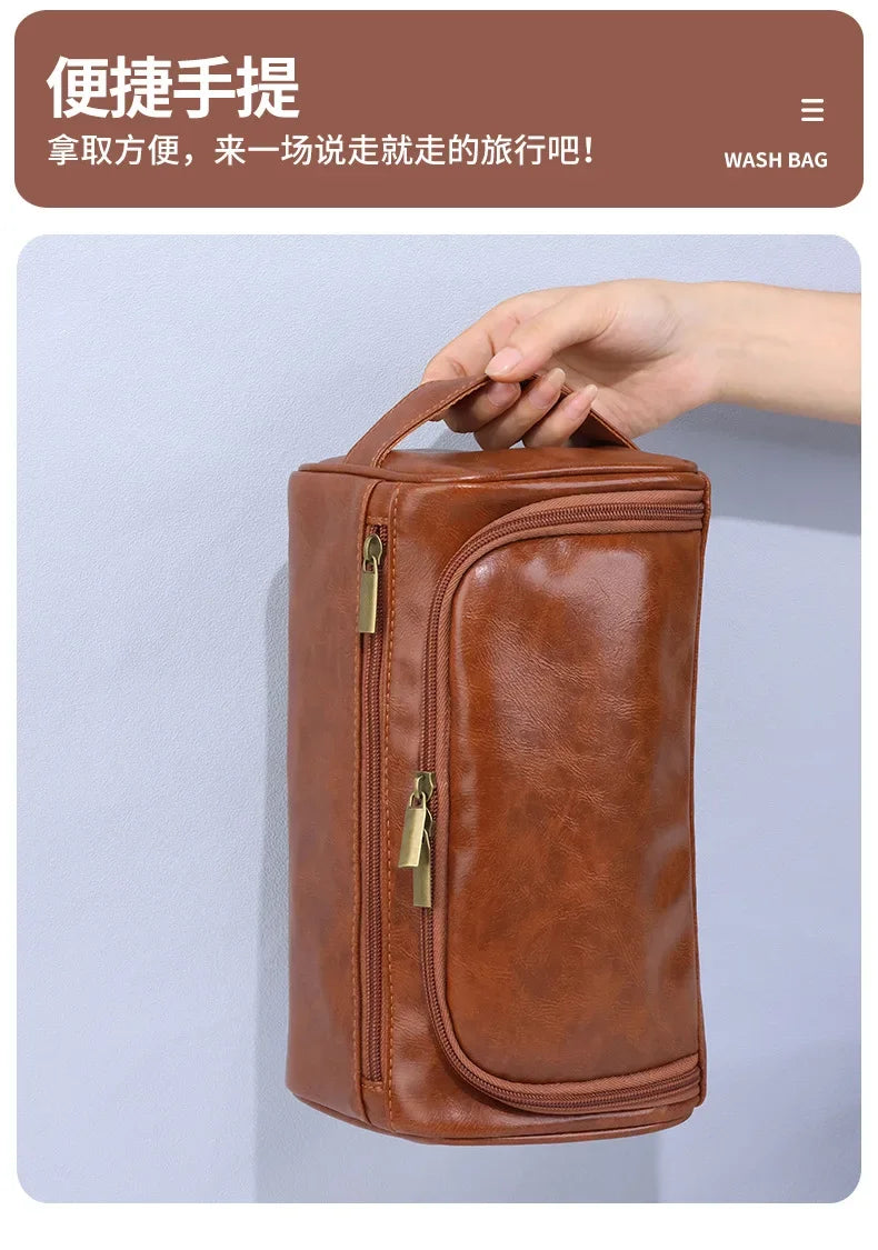 Trousse Toilette Luxe Homme Vintage — Organisateur Voyage Cosmétique Suspendu