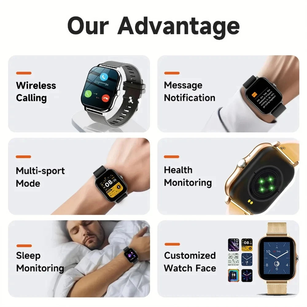 Montre Connectée GPS Sport Homme Femme — Écran Tactile, Appels Bluetooth, Smartwatch 2025