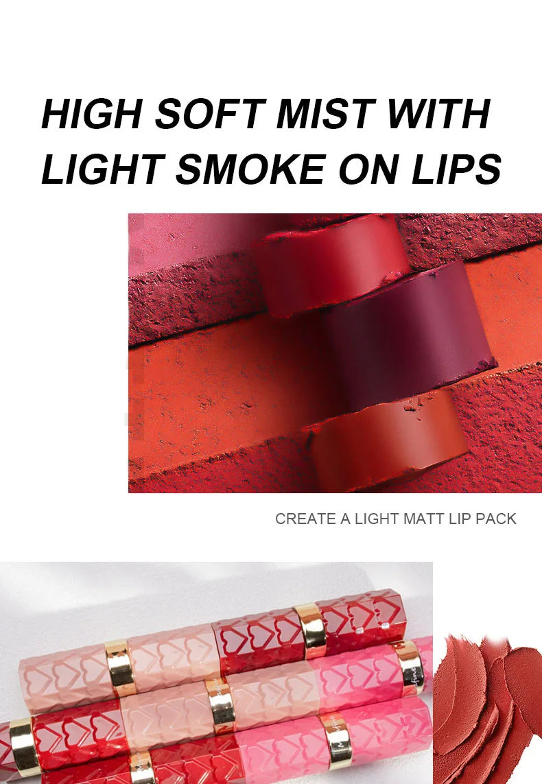 Rouge à Lèvres Mat Nude 4 Couleurs — Waterproof, Longue Tenue, Velours Sexy