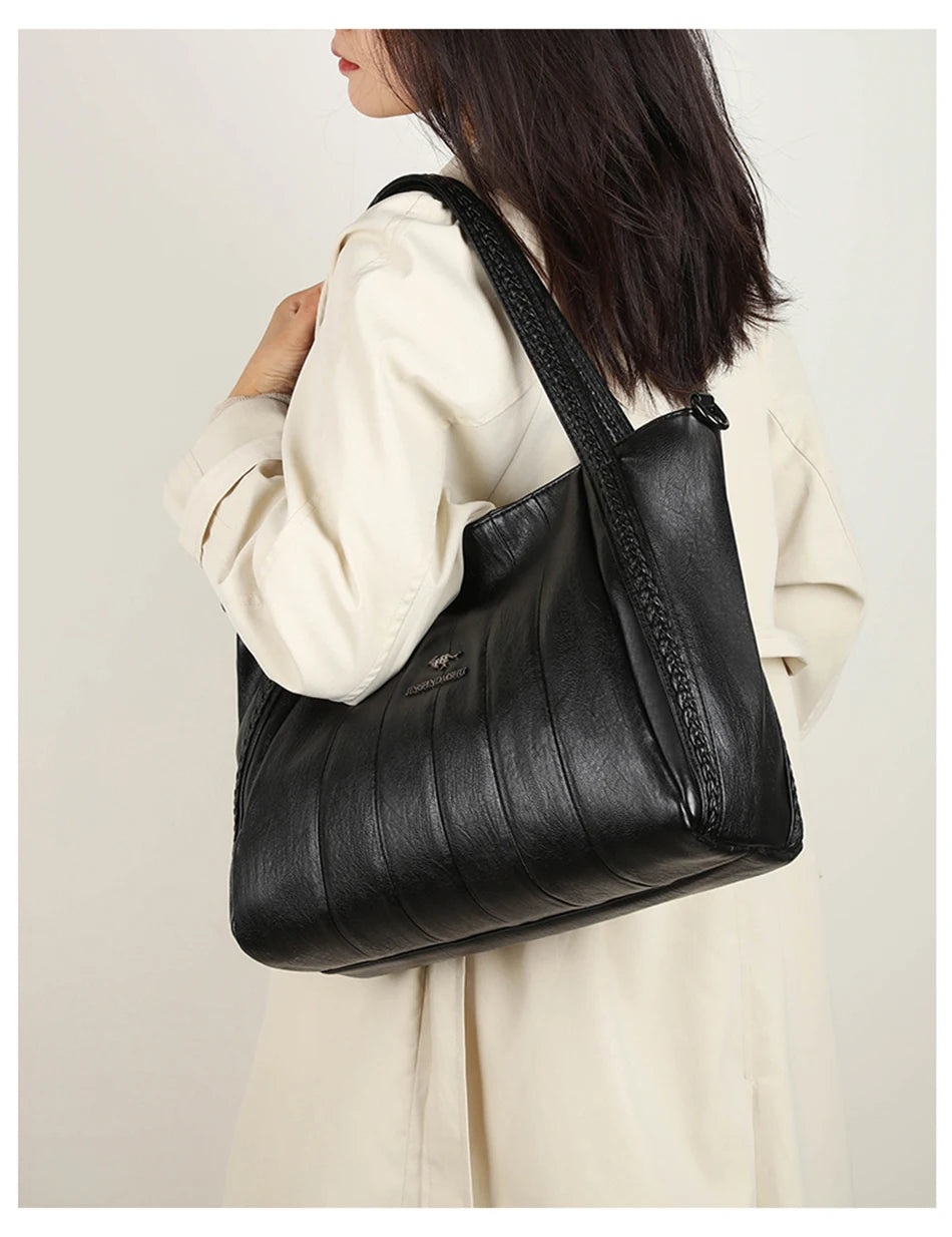 Sac À Main Femme Cuir PU Grande Marque — Tote Casual Élégant, Bandoulière