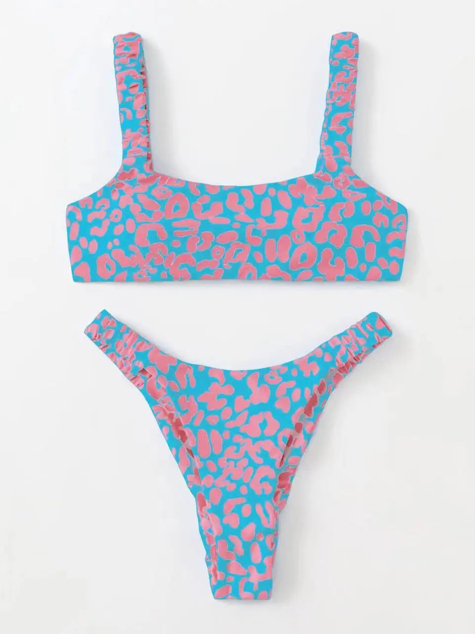 Micro Bikini Sexy 2 Pièces Léopard 2026 — Taille Haute, Bretelles, Maillot de Bain Femme