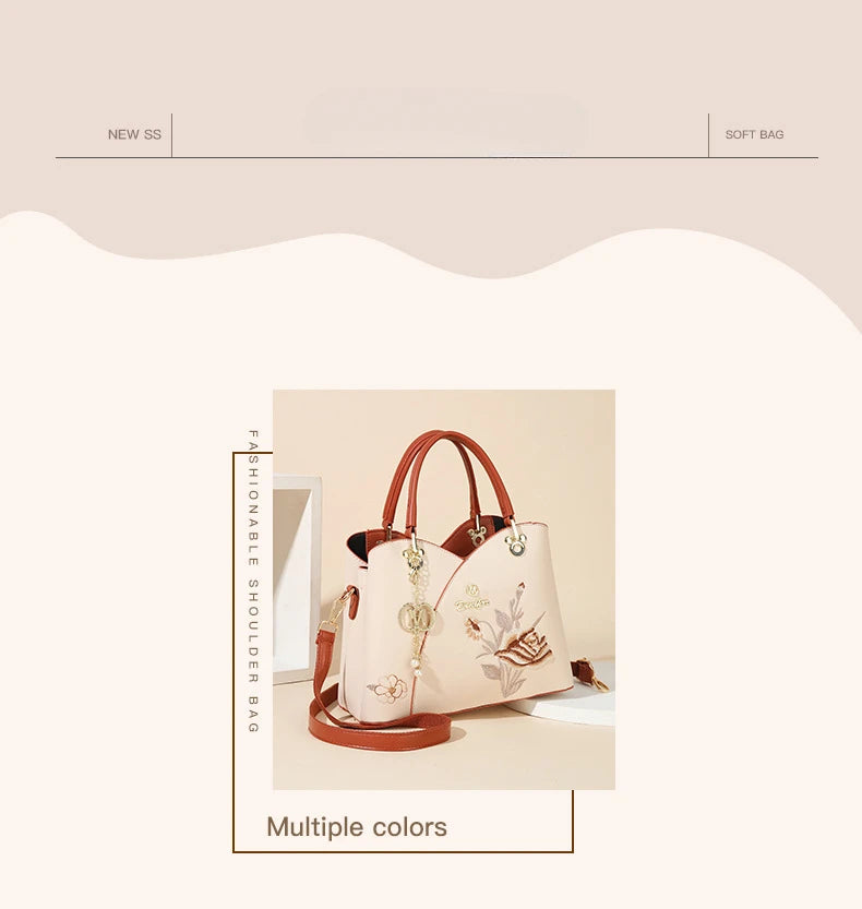 Sac Tote Bag Brodé Œillet – Cadeau Fête des Mères & Anniversaire Maman
