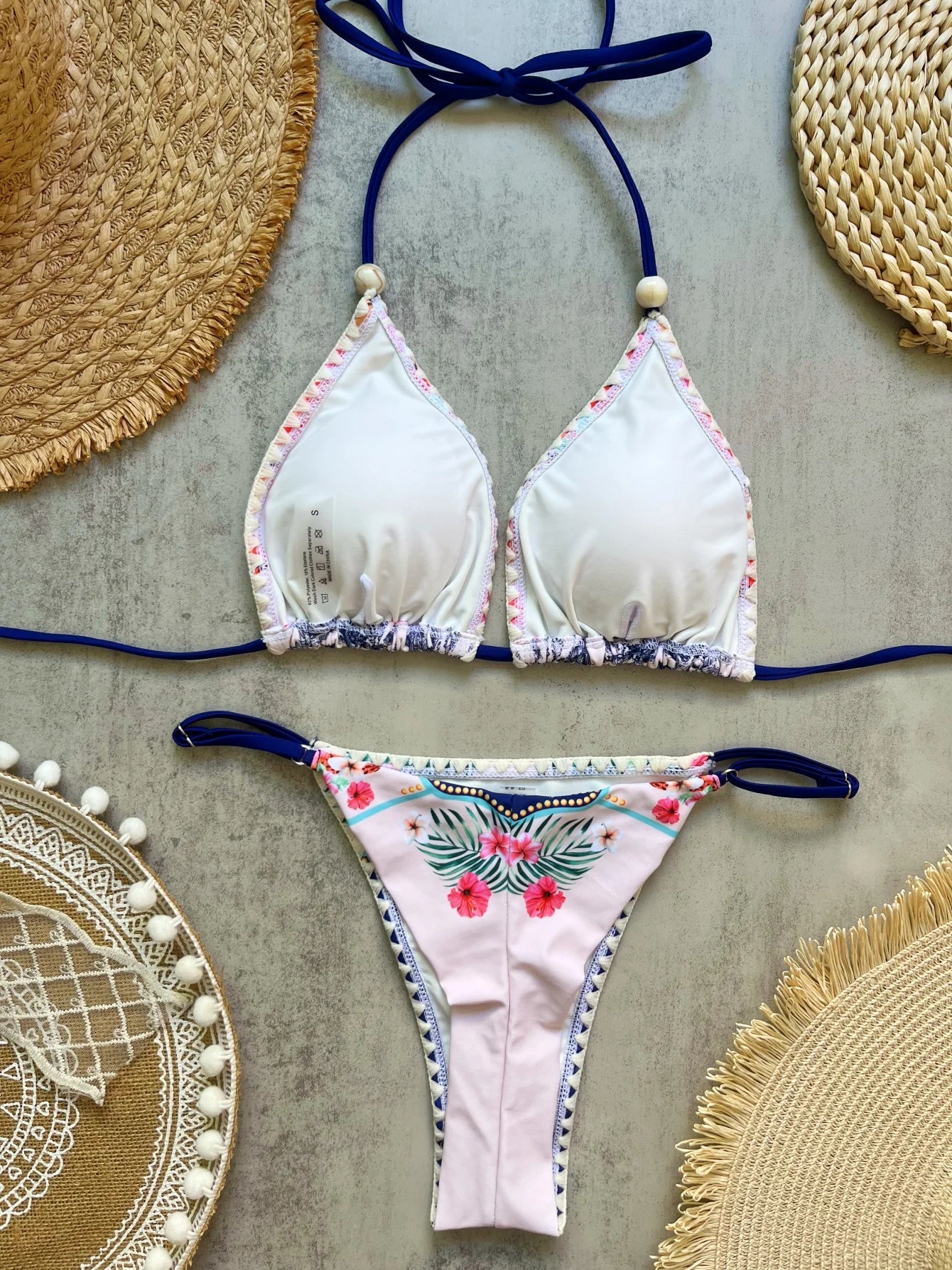 Bikini Triangle Halter Imprimé 2025 — 2 Pièces, Maillot de Bain Femme Plage Été