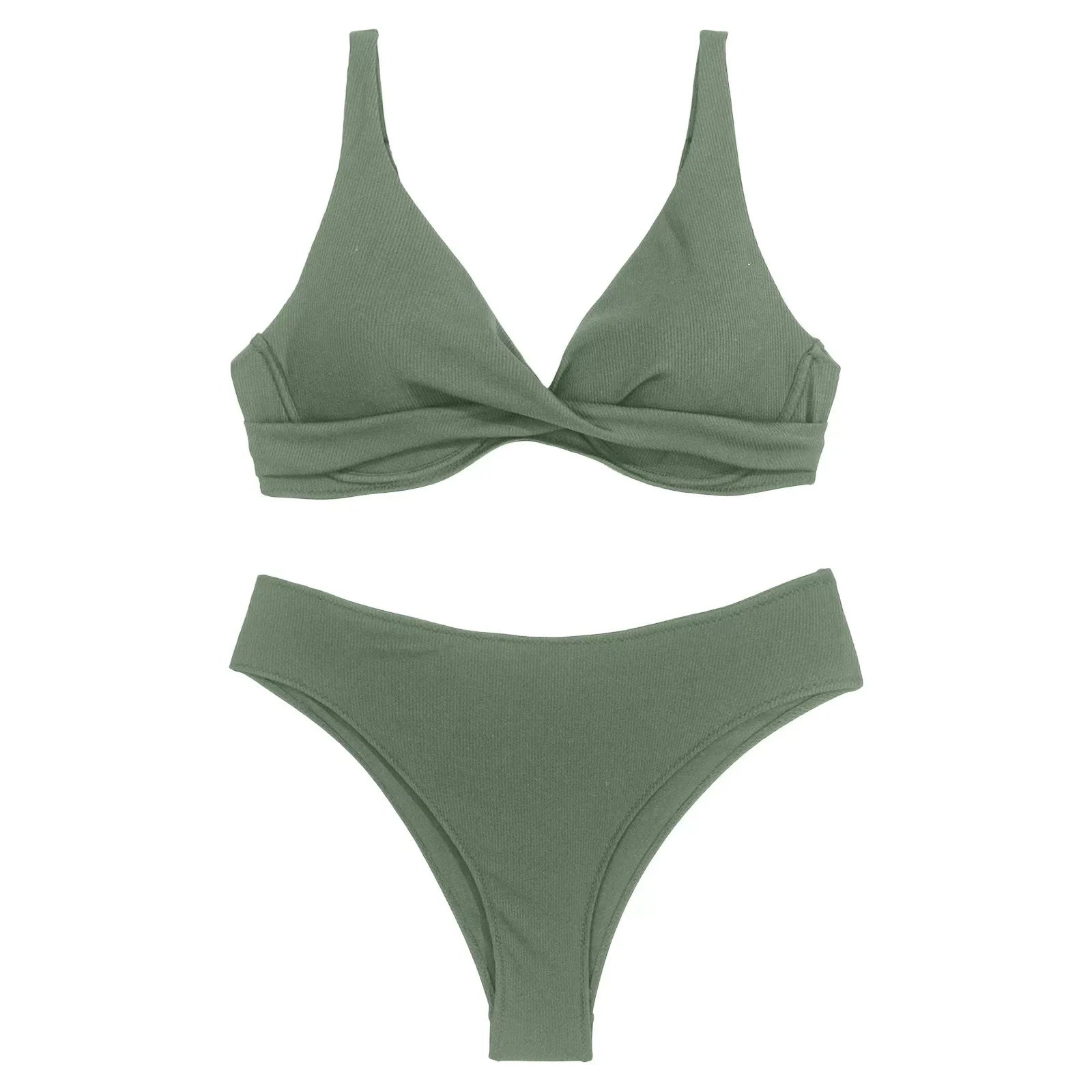 Bikini 2 Pièces Femme Uni 2025 — Maillot de Bain Sexy, Plage & Vacances